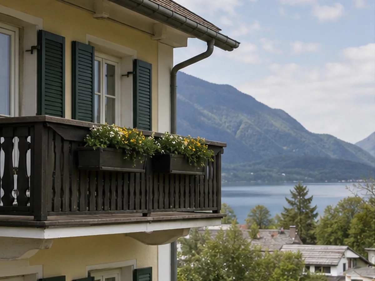 Österreichisches Wohnhaus mit Balkon und Landschaftsbezug